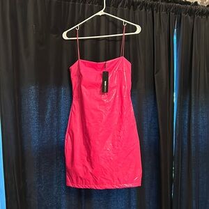 Fashion Nova Brand New Plastic Pink Mini Dress